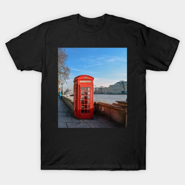 Red telephone box T-Shirt by lena-maximova